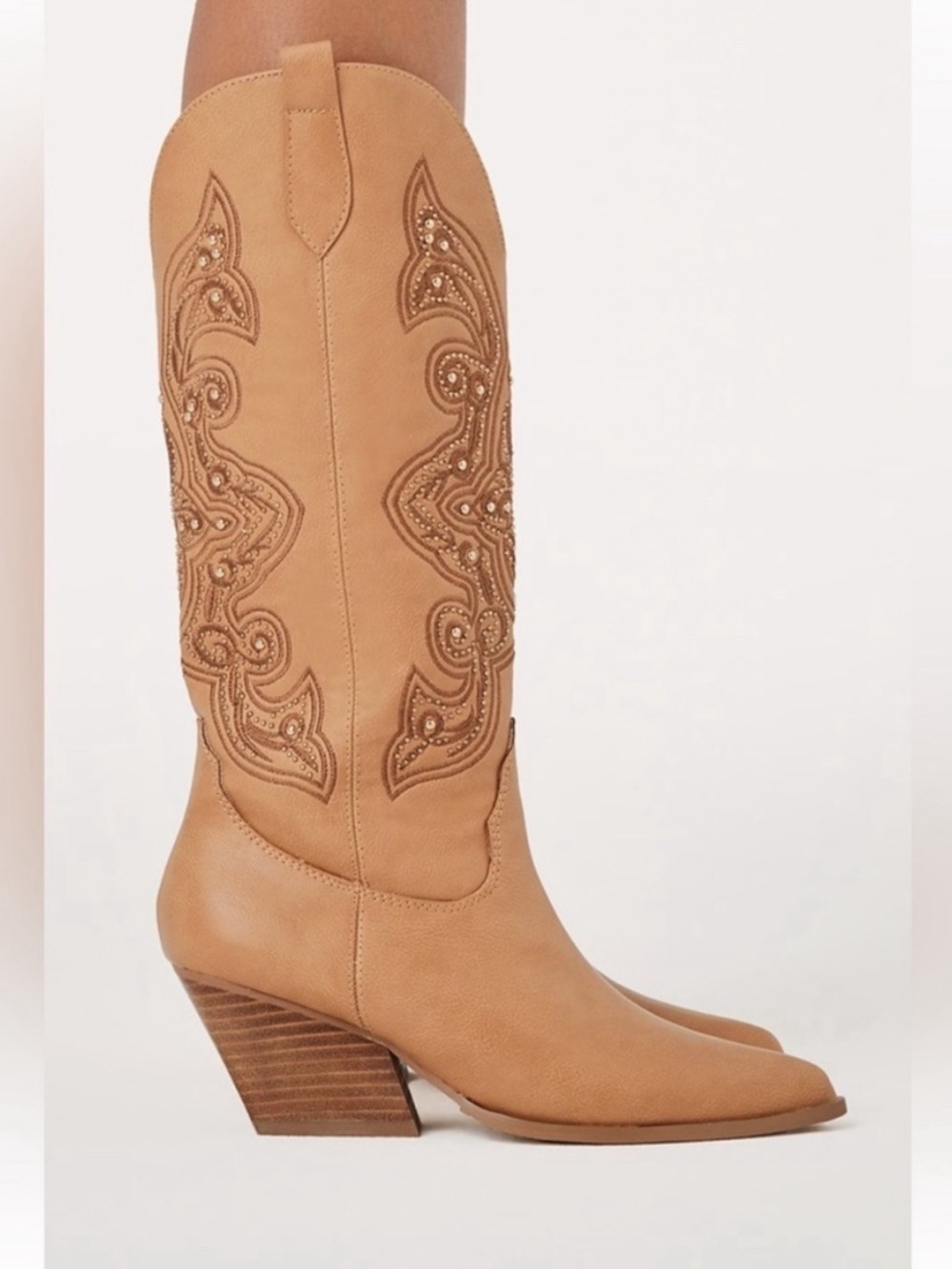 🆕Billini Zoren Western Cowgirl Stacked Heel Studded Tall Boots